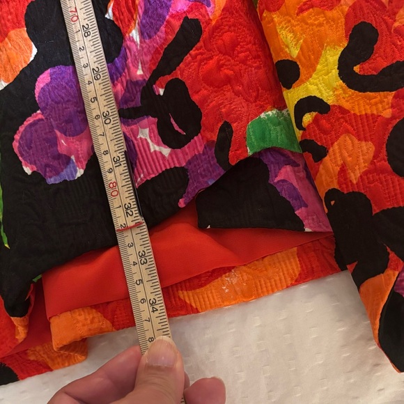 Ann Lawrence Vintage Red and Multicolor Long Sleeve Party Dress Size 8 - Picture 12 of 12